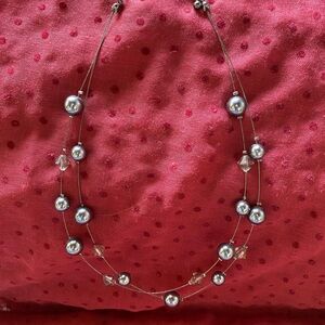 Elegant Silver Pearl Necklace